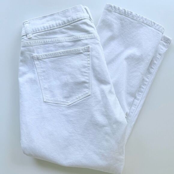 DL1961 Riley Boyfriend Straight Cut Cropped Length Jean in White Size 30 - Picture 5 of 13